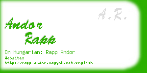 andor rapp business card